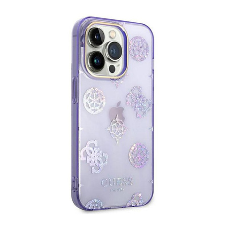 Guess Peony Glitter Case – Etui iPhone 14 Pro (Liliowy)