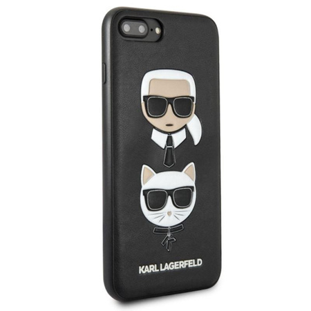 Karl Lagerfeld Embossed Case Karl & Choupette - Etui iPhone 8 Plus / 7 Plus (czarny)