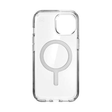 Speck Presidio Perfect-Clear MagSafe - Etui iPhone 16e / iPhone 15 / iPhone 14 / iPhone 13 (Clear / Chrome Finish / Serene Silver)
