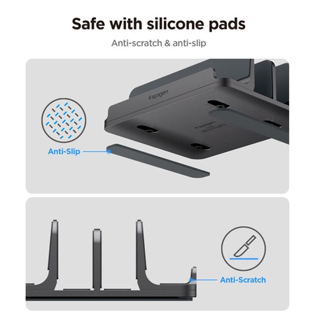 Spigen LD208S4 Vertical Laptop Stand – Aluminiowy organizer / stojak na 4 urządzenia (Space Grey)