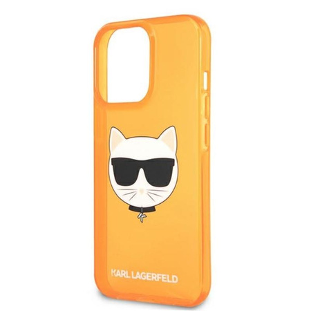 Karl Lagerfeld Choupette Head - Etui iPhone 13 Pro Max (fluo pomarańczowy)