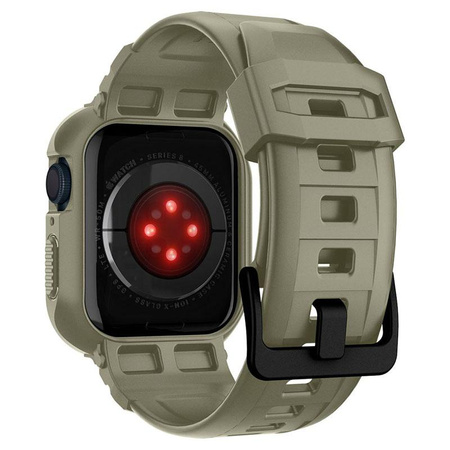 Spigen Rugged Armor Pro - Pasek z obudową do Apple Watch 44/45 mm (Vintage Khaki)
