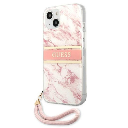Guess Marble Strap - Etui iPhone 13 Mini (różowy)
