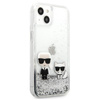 Karl Lagerfeld Liquid Glitter Karl & Choupette - Etui iPhone 13 (srebrny)