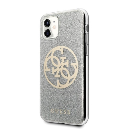 Guess Circle Glitter 4G - Etui iPhone 11 (Light Grey)