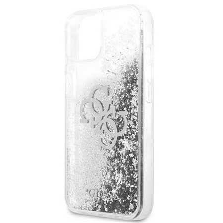 Guess Liquid Glitter 4G Big Logo - Etui iPhone 13 (srebrny)