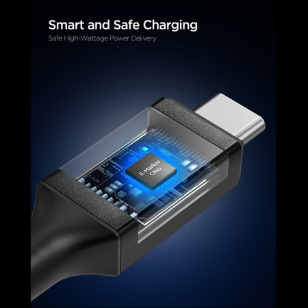 Spigen EB24012CC Essential - Kabel USB-C do USB-C PD 240W 1.2m (Czarny)