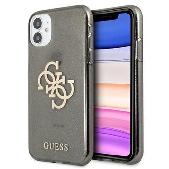 Guess Glitter 4G Big Logo - Etui iPhone 11 (czarny)