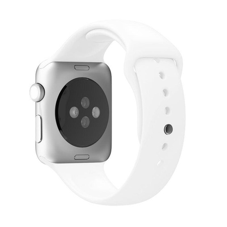 PURO ICON - Elastyczny pasek sportowy do Apple Watch 42/44/45 mm (S/M & M/L) (biały)