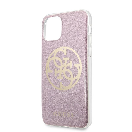 Guess Circle Glitter 4G - Etui iPhone 11 Pro (różowy)