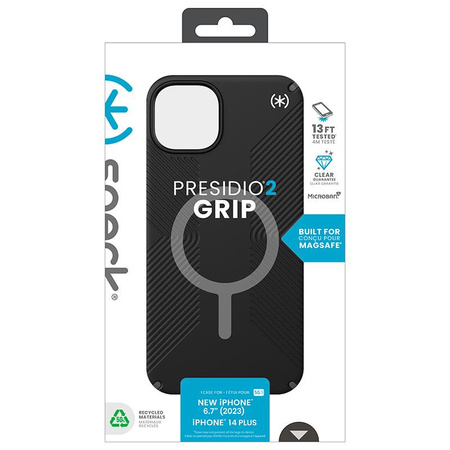 Speck Presidio2 Grip Magsafe - Etui iPhone 15 Plus / iPhone 14 Plus (Black / Slate Grey / White)
