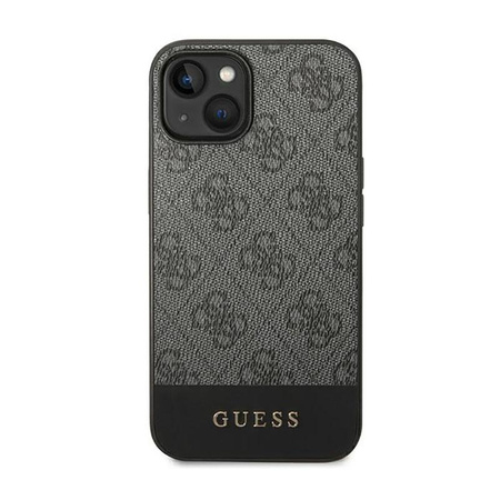 Guess 4G Bottom Stripe Metal Logo Collection - Etui iPhone 14 (szary)