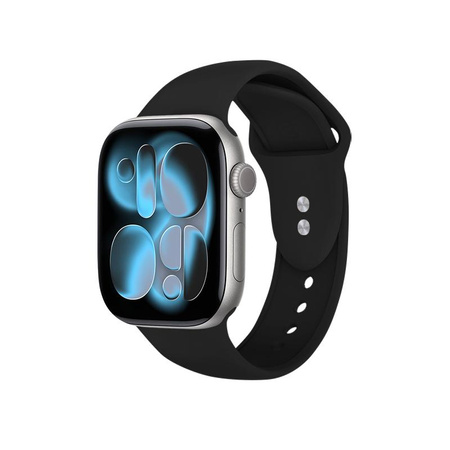 Crong Liquid - Pasek do Apple Watch 44/45/46/49 mm (czarny)