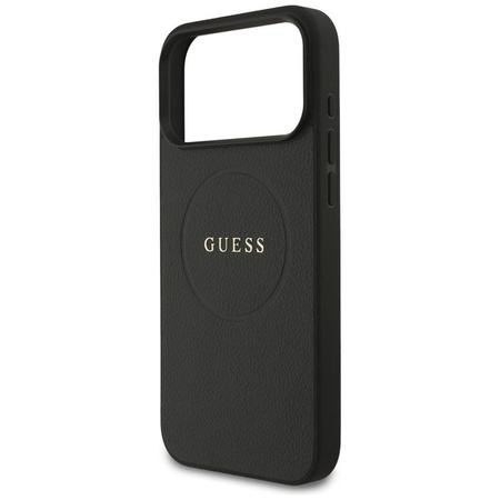 Guess Grained Ring MagSafe - Etui iPhone 17 Pro Max (czarny)