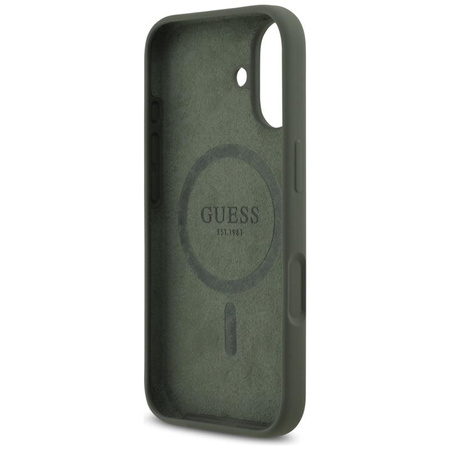 Guess Silicone Triangle Logo MagSafe - Etui iPhone 17 (khaki)
