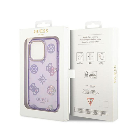 Guess Peony Glitter Case – Etui iPhone 14 Pro Max (Liliowy)