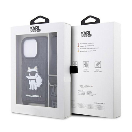 Karl Lagerfeld Crossbody NFT Saffiano Monogram Choupette - Etui iPhone 14 Pro Max (Czarny)