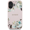Guess Grained Printed Flower Pattern MagSafe - Etui do iPhone 16 (różowy)