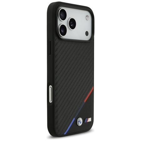 BMW M Carbon Tricolor Line MagSafe - Etui iPhone 17 Pro Max (czarny)