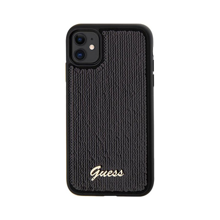 Guess Sequin Script Metal - Etui iPhone 11 (czarny)