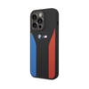 BMW Silicone Blue&Red Stripes M Collection - Etui iPhone 15 Pro Max (czarny)