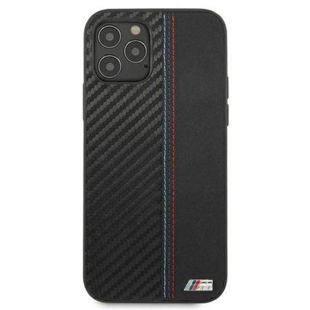 BMW Carbon Tricolor - Etui iPhone 12 Pro Max (czarny)