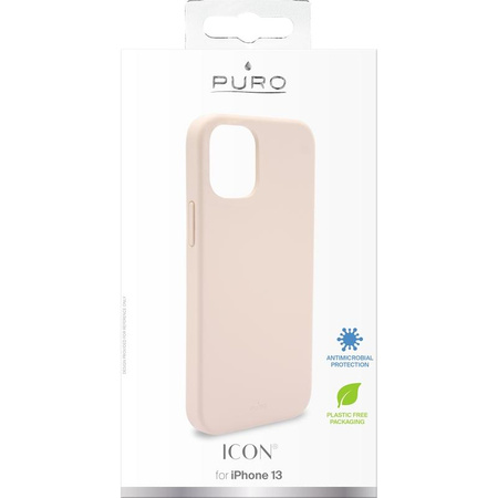 PURO ICON Cover - Etui iPhone 13 z ochroną antybakteryjną (Piaskowy róż)