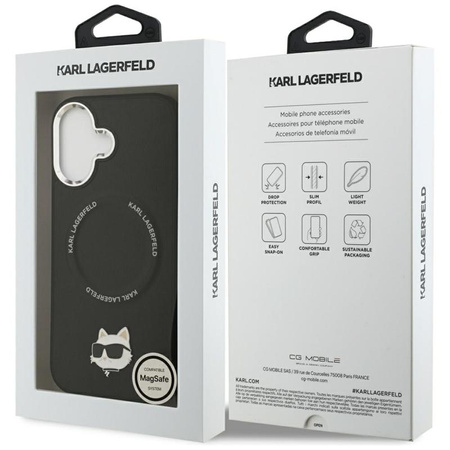 Karl Lagerfeld Choupette Pin MagSafe - Etui iPhone 17 (czarny)