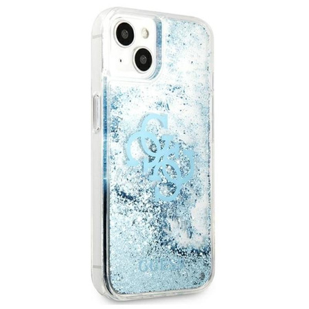 Guess Liquid Glitter 4G Big Logo - Etui iPhone 13 (niebieski)