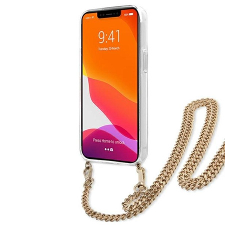 Guess Leopard Gold Stripe Crossbody - Etui iPhone 13