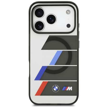 BMW M IML Metal Buttons Tricolor Lines MagSafe - Etui iPhone 17 Pro (antracyt)