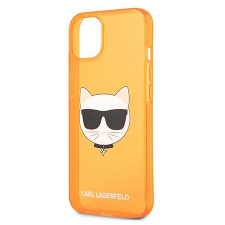 Karl Lagerfeld Choupette Head - Etui iPhone 13 mini (fluo pomarańczowy)