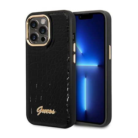 Guess Croco Collection – Etui iPhone 14 Pro Max (czarny)