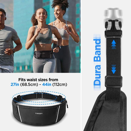 Spigen A710 Dynamic Shield Waist Bag - Saszetka sportowa / nerka na smartfon do 6.9" (Czarny)