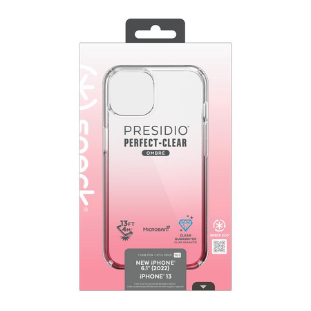Speck Presidio Perfect-Clear + Ombre - Etui iPhone 14 / iPhone 13 z powłoką MICROBAN (Clear / Vintage Rose Fade)