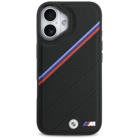 BMW M Tricolor Metal Logo MagSafe - Etui iPhone 17 (czarny)