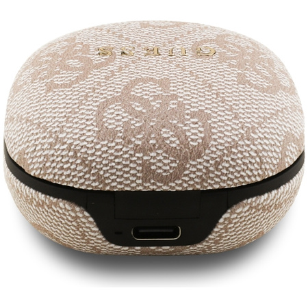 Guess 4G Classic Metal Logo - Słuchawki Bluetooth TWS ENC + etui ładujące (różowy)