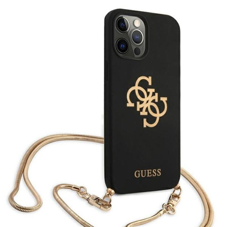 Guess 4G Big Logo Chain - Etui iPhone 12 / iPhone 12 Pro (czarny)