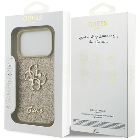 Guess Fixed Glitter Big 4G - Etui do iPhone 17 Pro (złoty)