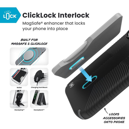 Speck Presidio2 Grip ClickLock & MagSafe - Etui iPhone 17 Pro (Black / Slate Grey / White)
