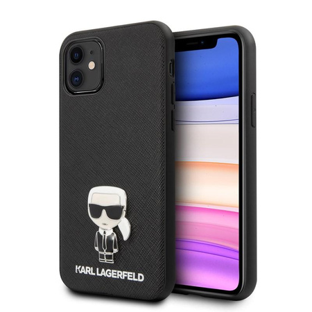 Karl Lagerfeld Saffiano with Pin Ikonik - Etui iPhone 11 (black)