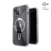 Speck Presidio Lux Grip ClickLock & MagSafe - Etui iPhone 16e / iPhone 15 / iPhone 14 / iPhone 13 (Clear / Platinium Glitter / Chrome Finish / Serene Silver)