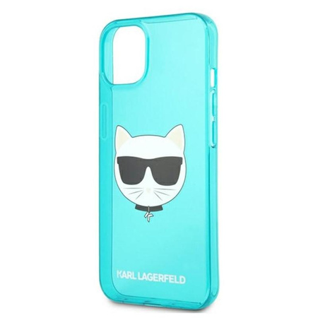 Karl Lagerfeld Choupette Head - Etui iPhone 13 mini (fluo niebieski)