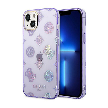 Guess Peony Glitter Case – Etui iPhone 14 (Liliowy)
