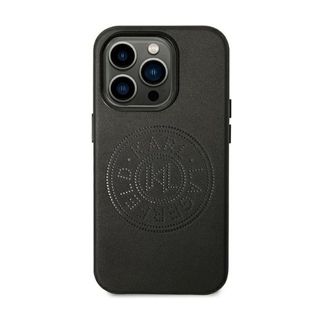 Karl Lagerfeld Leather Perforated Logo Case - Etui iPhone 14 Pro Max (czarny)