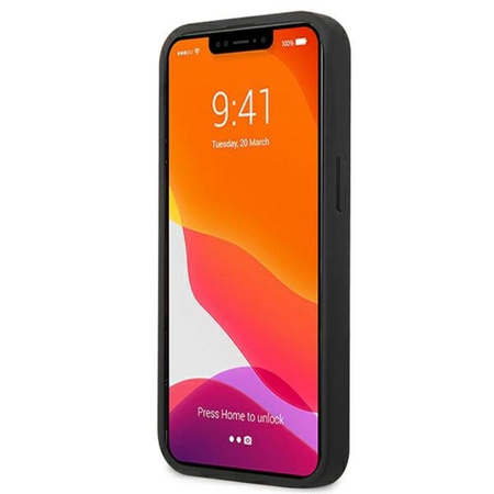 Guess Saffiano 4G Big Silver Logo - Etui iPhone 13 (czarny)