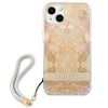 Guess Flower Cord - Etui ze smyczką iPhone 13 (Gold)