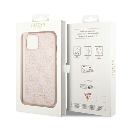 Guess 4G Metal Gold Logo – Etui iPhone 14 Plus (różowy)