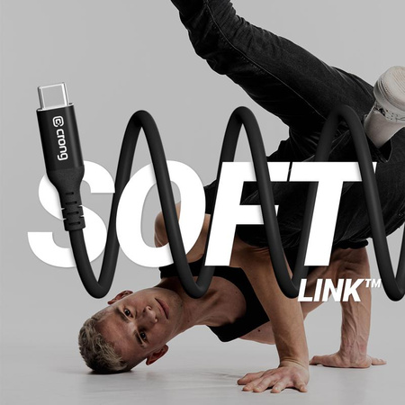 Crong Soft Link - Kabel 100W PD 5A USB-C do USB-C 25cm (czarny)