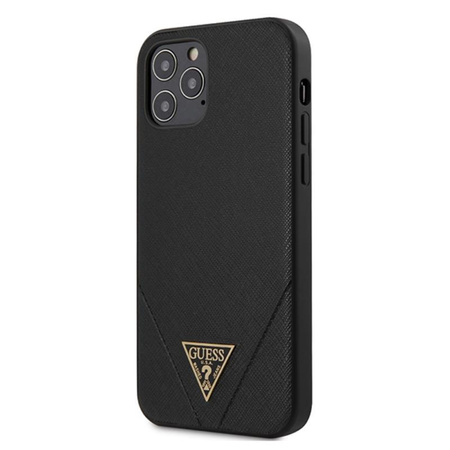 Guess Saffiano V - Etui iPhone 12 Pro Max (czarny)